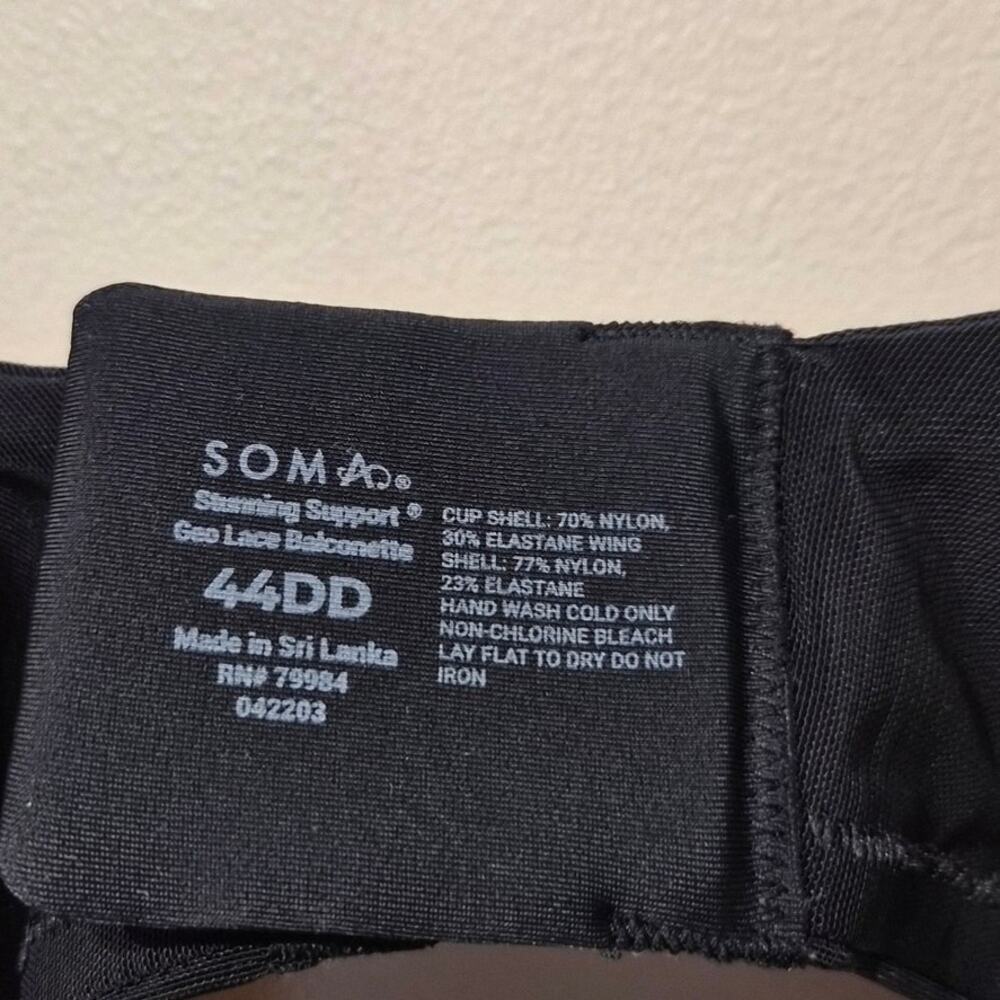 Soma Stunning Support Geo Lace Balconette Bra 44DD Like New - Picture 3 of 3